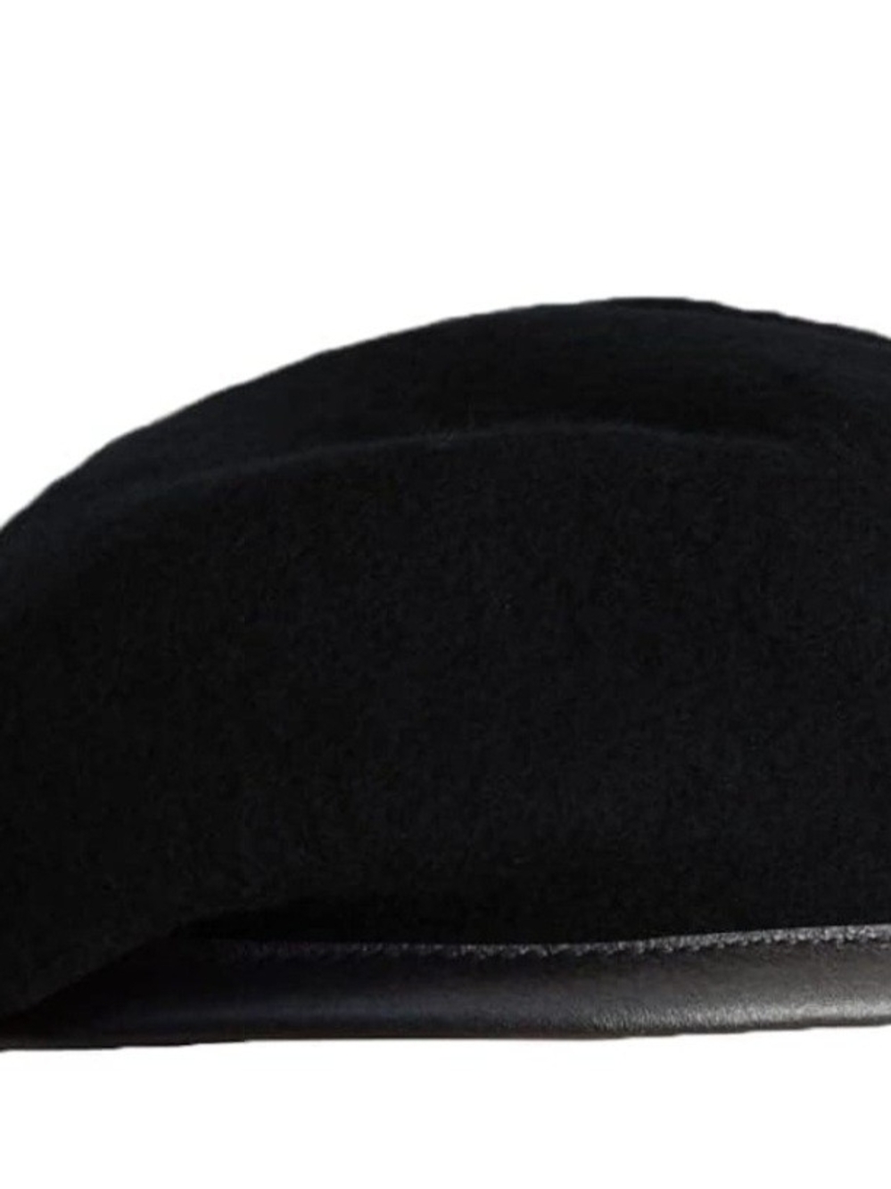 Black Wool Beret with Adjustable Ribbon (UNISEX)
